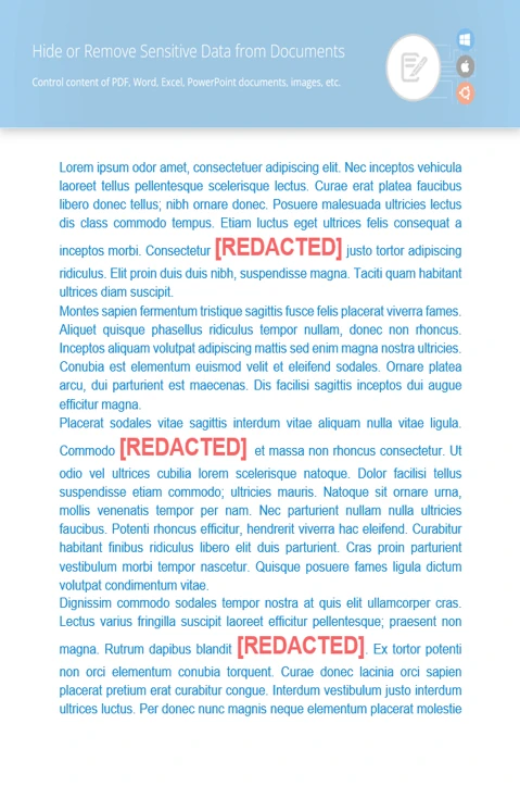Tools for text, image, and metadata redaction